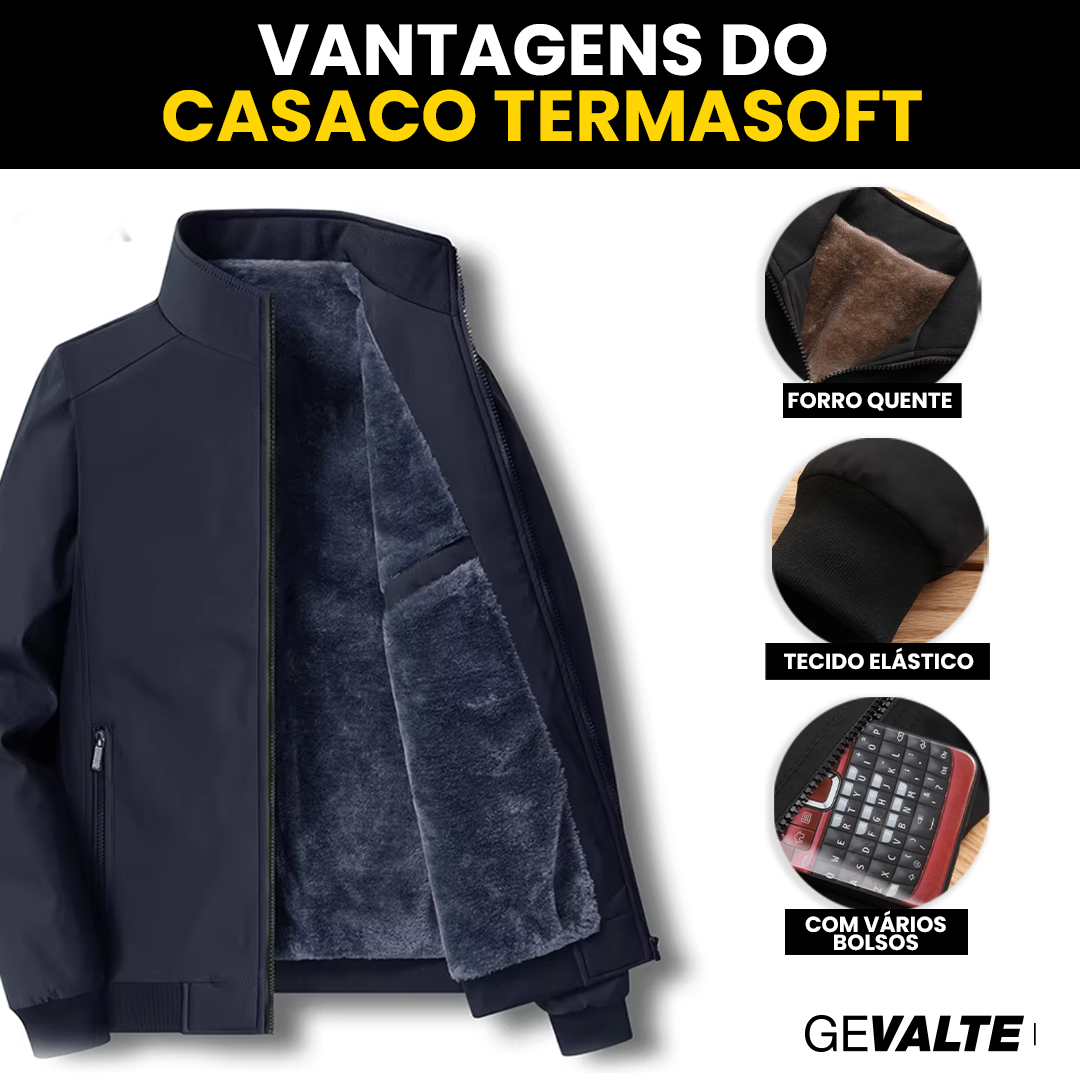 Jaqueta TermaSoft- Interior Forrado com Tecido Suave e Quente